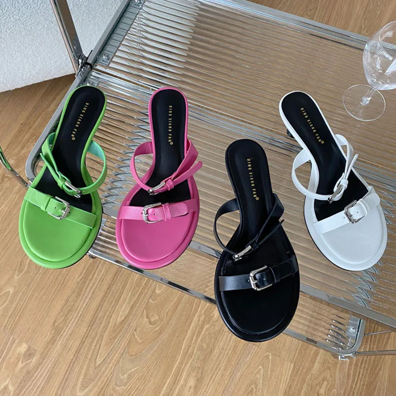 2022 Summer Green New Elegant Ladies Slipper Fashion Round Toe Narrow Band Sandal Shoes Thin Low Heel Outdoor Slides Shoes
2022 Summer Green New Elegant Ladies Slipper Fashion Round Toe Narrow Band Sandal Shoes Thin Low Heel Outdoor Slides Shoes