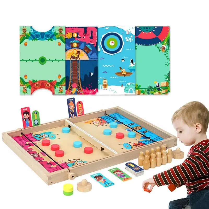 Sling Puck Game Travel 10 In 1 Wooden Puck Game Durable Sling Shot Game For Party With 4 Character Cards 24 Chess Pieces
Sling Puck Game Travel 10 In 1 Wooden Puck Game Durable Sling Shot Game For Party With 4 Character Cards 24 Chess Pieces