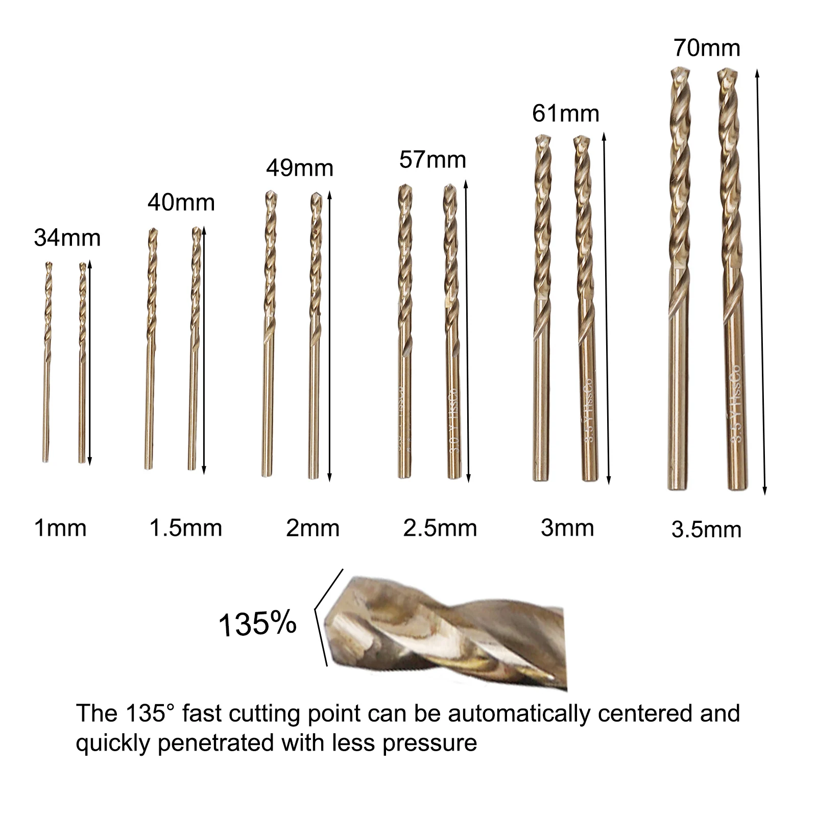 HSS M35 Cobalt Drill Bit 1-3.5mm Accessories Heat Resistance Handheld Drill Press Practical For Wood Hole Cutter
HSS M35 Cobalt Drill Bit 1-3.5mm Accessories Heat Resistance Handheld Drill Press Practical For Wood Hole Cutter