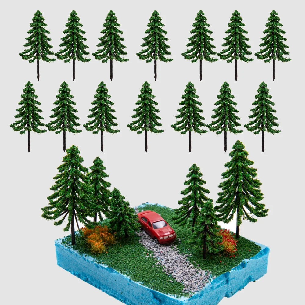 

6/8/10CM Miniature Diy Tree Simulation Pine Tree Model Kits HO Railway Sand Table Scene Plants Layout Materials Of Diorama 25Pcs