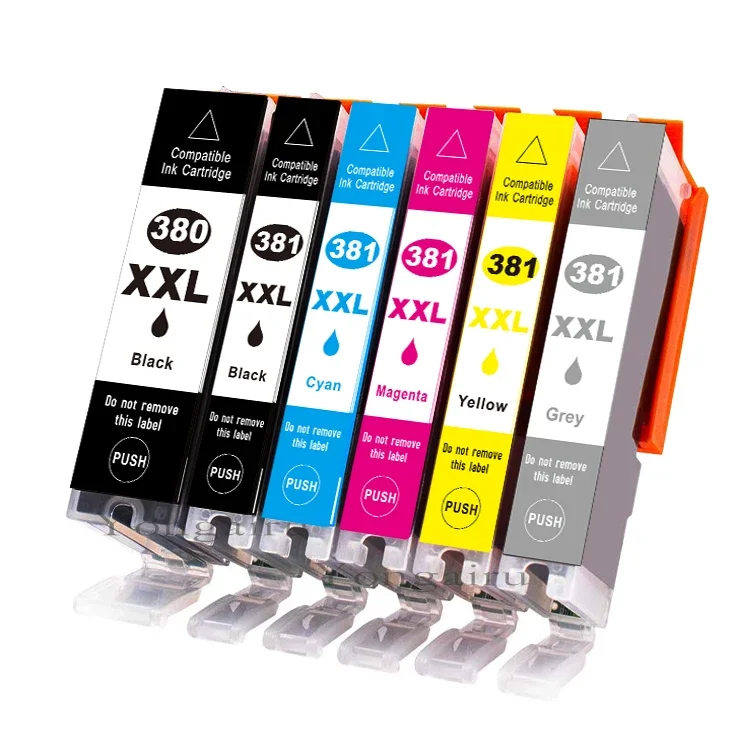 Compatible Ink Cartridge Replacement for CANON BCI-380XL BCI-381 TS8230 TS6230 TR9530
Compatible Ink Cartridge Replacement for CANON BCI-380XL BCI-381 TS8230 TS6230 TR9530