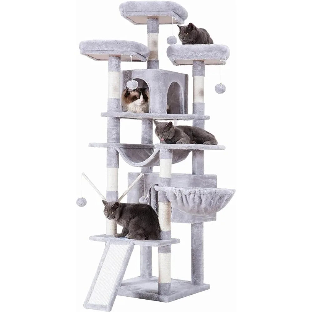 

Trees for Cats Multi-Level Cat House With 3 Padded Perches Cozy Basket 71 Inches XL Large Cat Tower for Indoor Cats Supplies Pet