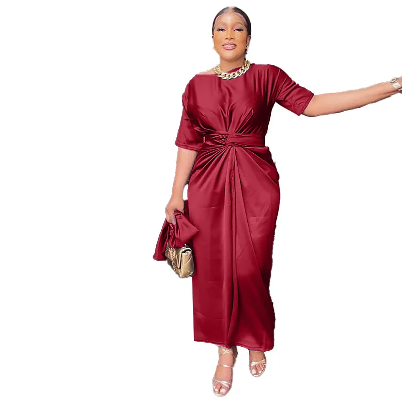 2023 Summer Elegant African Women Half Sleeve O-neck Polyester Red Gray Pink Blue 2 Pieces Sets Top+ Long Skirts African Dresses
2023 Summer Elegant African Women Half Sleeve O-neck Polyester Red Gray Pink Blue 2 Pieces Sets Top+ Long Skirts African Dresses