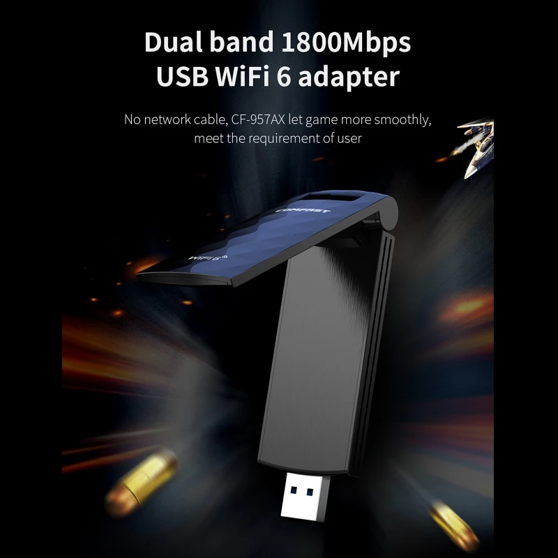Wireless USB WiFi 6 Adapter for PC 802.11AX 1800Mbps Dual 2.4/5.8GHz Antennas Dropship
Wireless USB WiFi 6 Adapter for PC 802.11AX 1800Mbps Dual 2.4/5.8GHz Antennas Dropship