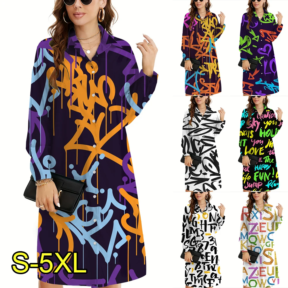 2023 New Women's Autumn Long Shirt Fashion Hip Hop Printed Standing Collar Shirt Fall Boutique Partywear Big Size Shirt Dresses
2023 New Women's Autumn Long Shirt Fashion Hip Hop Printed Standing Collar Shirt Fall Boutique Partywear Big Size Shirt Dresses