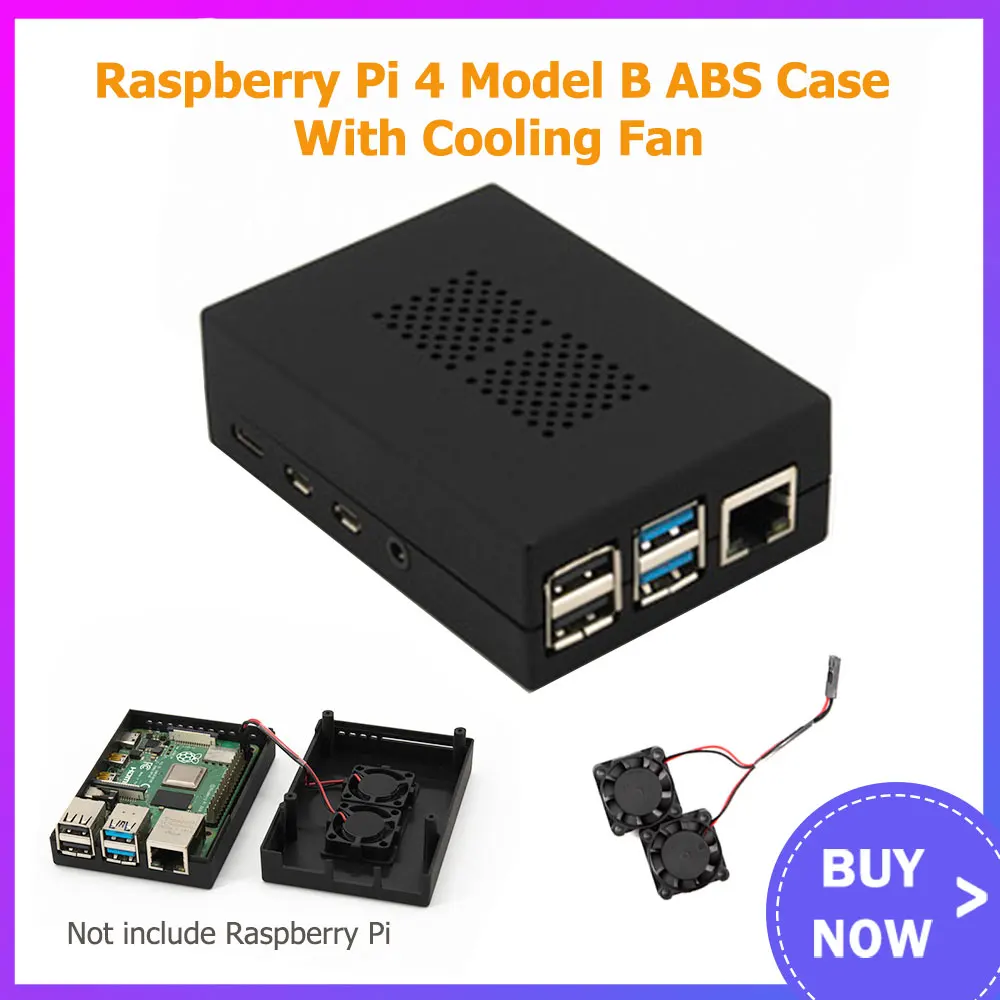 Корпус для Raspberry Pi 4, Модель B, корпус из АБС-пластика с двойным охлаждающим вентилятором, черный пластиковый корпус для Raspberry Pi 4
Корпус для Raspberry Pi 4, Модель B, корпус из АБС-пластика с двойным охлаждающим вентилятором, черный пластиковый корпус для Raspberry Pi 4