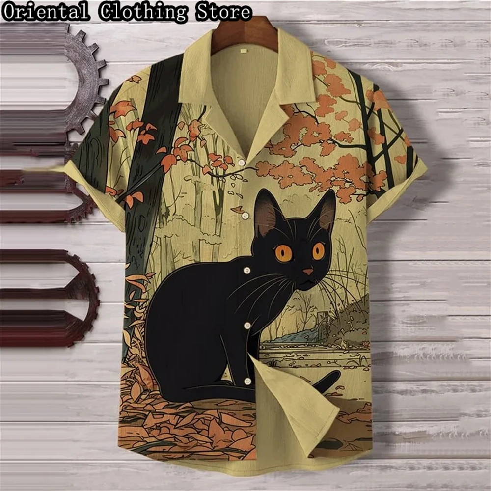 Men's short-sleeved 3D printed linen shirt European and American hot selling 2024 independent station popular cat pattern
Men's short-sleeved 3D printed linen shirt European and American hot selling 2024 independent station popular cat pattern