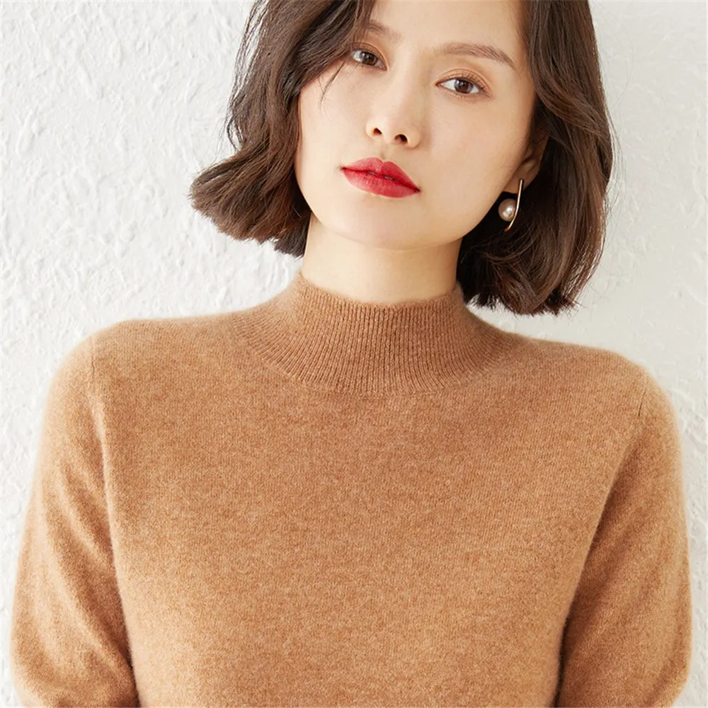 Y2Kvestidos De Fiesta2024 Autumn And Winter New Wool 'S Half High Collar Bottom Sweater Solid Color Knitted Shirt Women'S C 
Y2Kvestidos De Fiesta2024 Autumn And Winter New Wool 'S Half High Collar Bottom Sweater Solid Color Knitted Shirt Women'S C