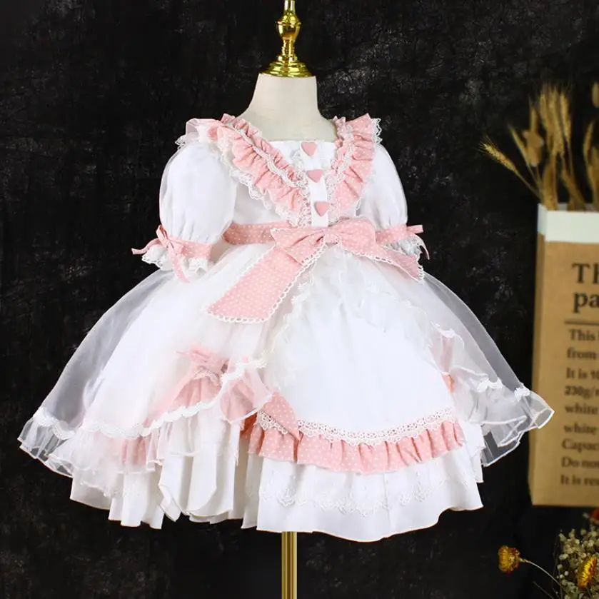 Children's Summer Spanish Lolita Princess Ball Gown Lace Bow Stitching Baby Birthday Party Dresses For Girls Easter Eid A1445
Children's Summer Spanish Lolita Princess Ball Gown Lace Bow Stitching Baby Birthday Party Dresses For Girls Easter Eid A1445