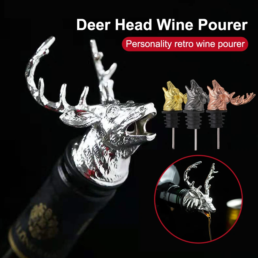 1Piece Wine Pourer Zinc Alloy Deer Head Shape Wine Stopper Leakproof Wine Pourer Wines Extractor For Drinks Home Bar Tools
1Piece Wine Pourer Zinc Alloy Deer Head Shape Wine Stopper Leakproof Wine Pourer Wines Extractor For Drinks Home Bar Tools
