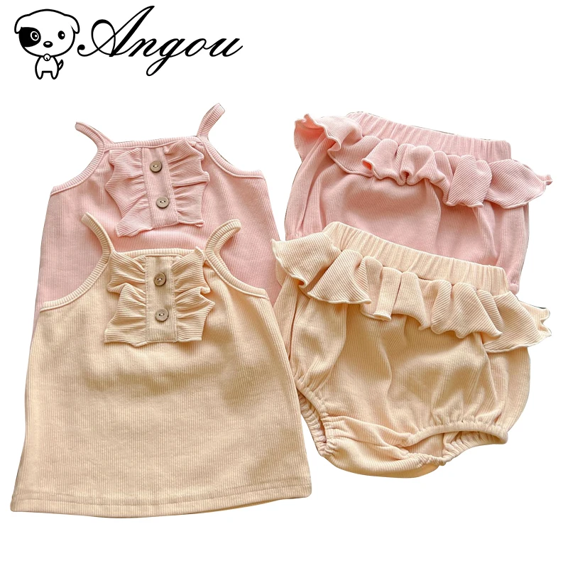 Angou Baby Cute Cotton Pure Colour Simplicity Whorl Sling Waistcoat Rompers+Ruffle Baby Shorts Triangular Toddler 2 pieces Suit
Angou Baby Cute Cotton Pure Colour Simplicity Whorl Sling Waistcoat Rompers+Ruffle Baby Shorts Triangular Toddler 2 pieces Suit