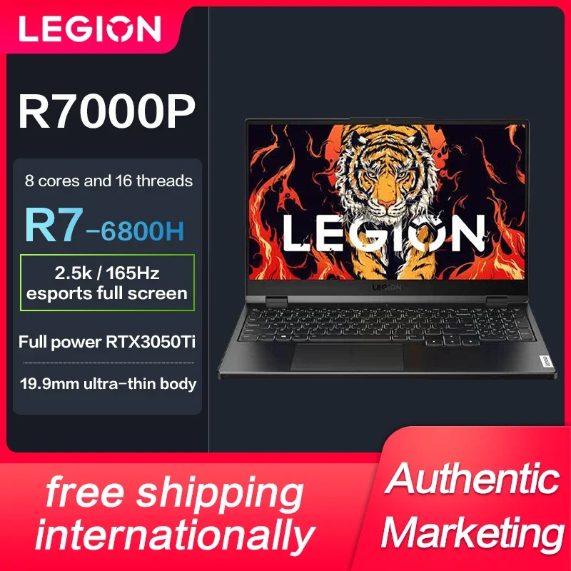 

Lenovo Legion R7000P Esports Gaming Notebook Computer Laptops R5-6600H/R7-6800H RTX3050Ti 2.5k 165Hz Free Shipping