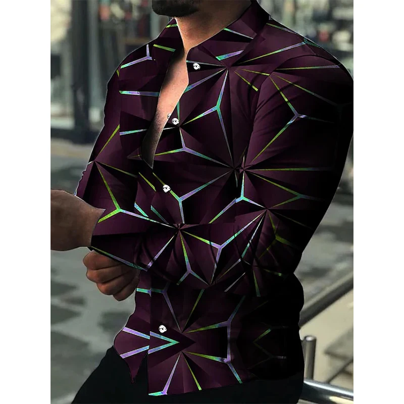 Luxury Fashion Men Shirts Single Breasted Shirt Casual Colored Rhombus Print Long Sleeve Tops Mens Clothing Hawaii Prom Cardigan
Luxury Fashion Men Shirts Single Breasted Shirt Casual Colored Rhombus Print Long Sleeve Tops Mens Clothing Hawaii Prom Cardigan