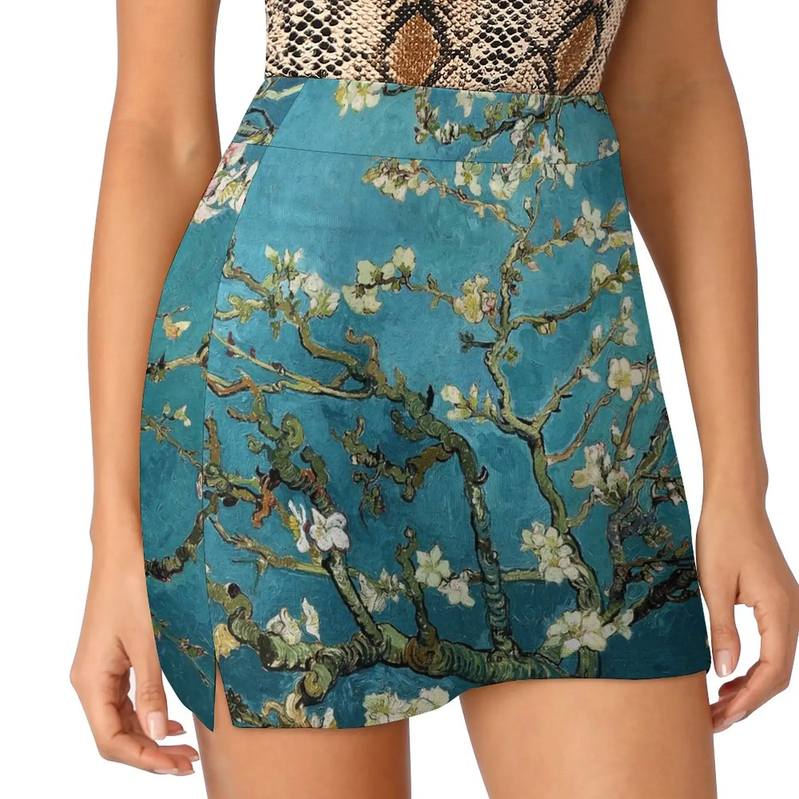 

Blossoming Almond Tree, famous art by Vincent van Gogh. Light Proof Trouser Skirt skirt skirt for woman Dresses