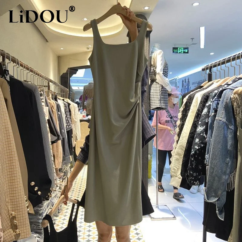 2023 Summer New Solid Color Fashion Slip Dress Women High Street Casual Slim Pleated Elegant Sexy Chic All-match Ladies Dresses
2023 Summer New Solid Color Fashion Slip Dress Women High Street Casual Slim Pleated Elegant Sexy Chic All-match Ladies Dresses