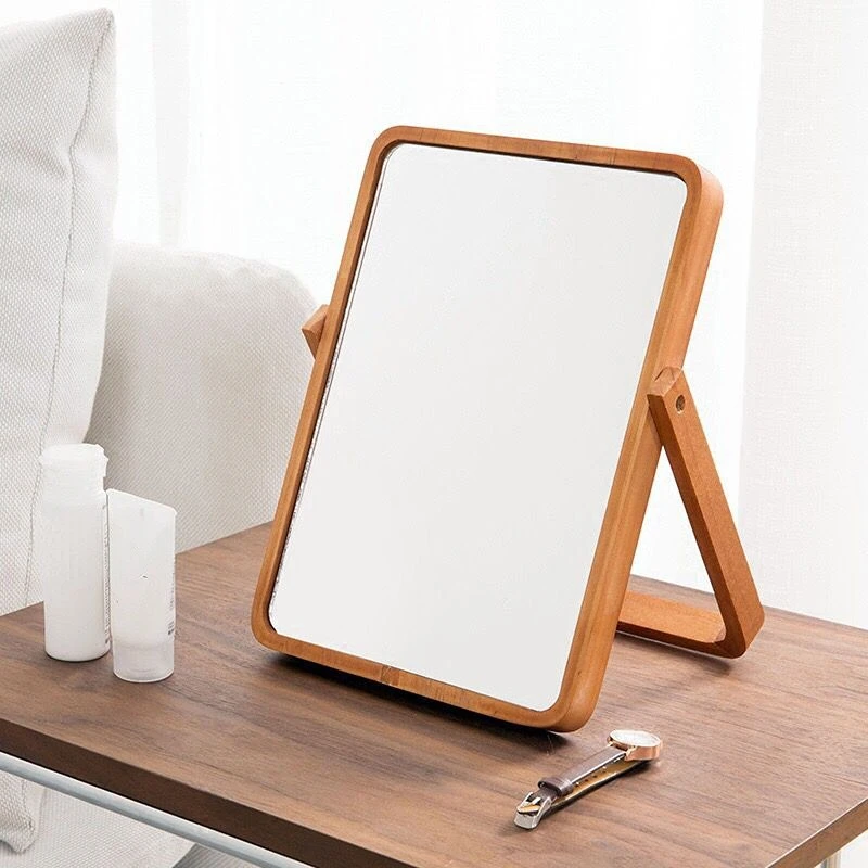 High Definition Desktop Vanity Mirror Creative Makeup Mirror European Simple Single-sided Wooden Vanity Mirror Beauty Tools 
High Definition Desktop Vanity Mirror Creative Makeup Mirror European Simple Single-sided Wooden Vanity Mirror Beauty Tools