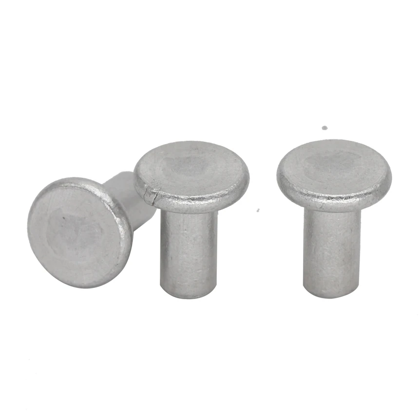 

M5 M6 M5*20 M5x20 M6*25 M6x25 Silver Tone GB109 Aluminium Rivets AL Aluminum Knock Flat Head Solid Rivet