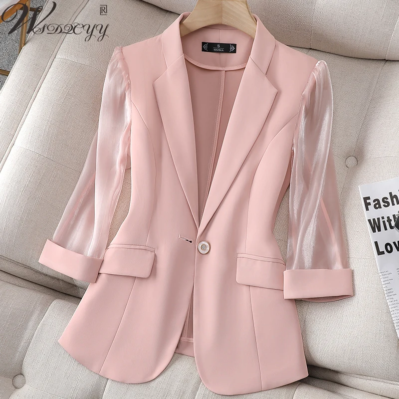 Women Elegant Plus Size Blazer Coat 2023 Korean Fashion Summer Single Button Suit Jacket Luxury Designer Three Quarter Blazer
Women Elegant Plus Size Blazer Coat 2023 Korean Fashion Summer Single Button Suit Jacket Luxury Designer Three Quarter Blazer