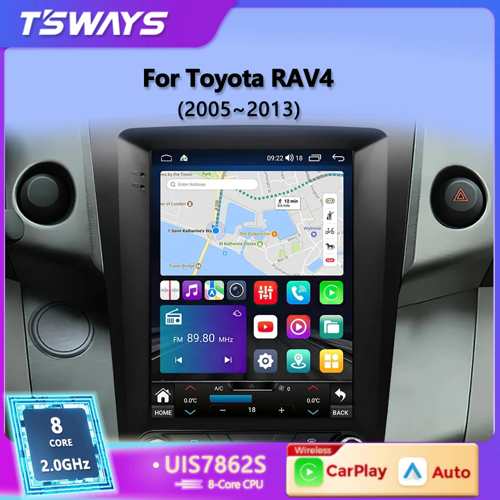 

Tsways L6 Pro 2Din Android 12 Car Radio Multimedia Video For Toyota RAV4 Rav 4 2005-2013 Carplay Navigation GPS Stereo Tesla
