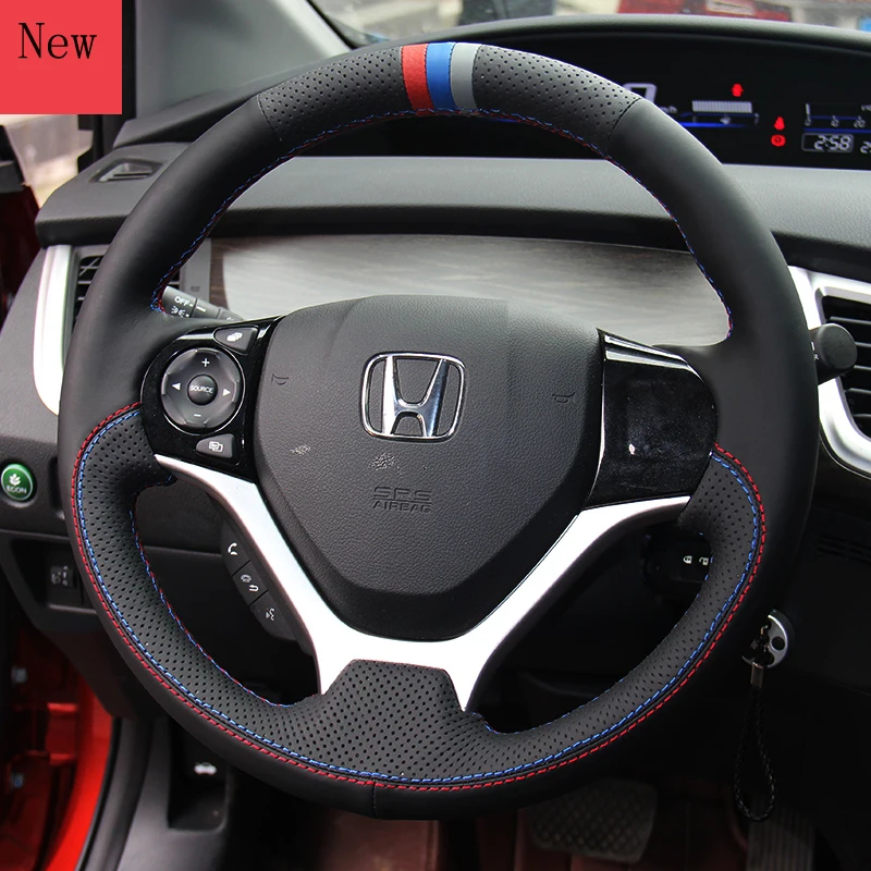 Hand-Stitched Leather Car Steering Wheel Cover for Honda Civic CRV Breeze Crider Vezel Accord Jade Xrv Fit Car Accessories
Hand-Stitched Leather Car Steering Wheel Cover for Honda Civic CRV Breeze Crider Vezel Accord Jade Xrv Fit Car Accessories