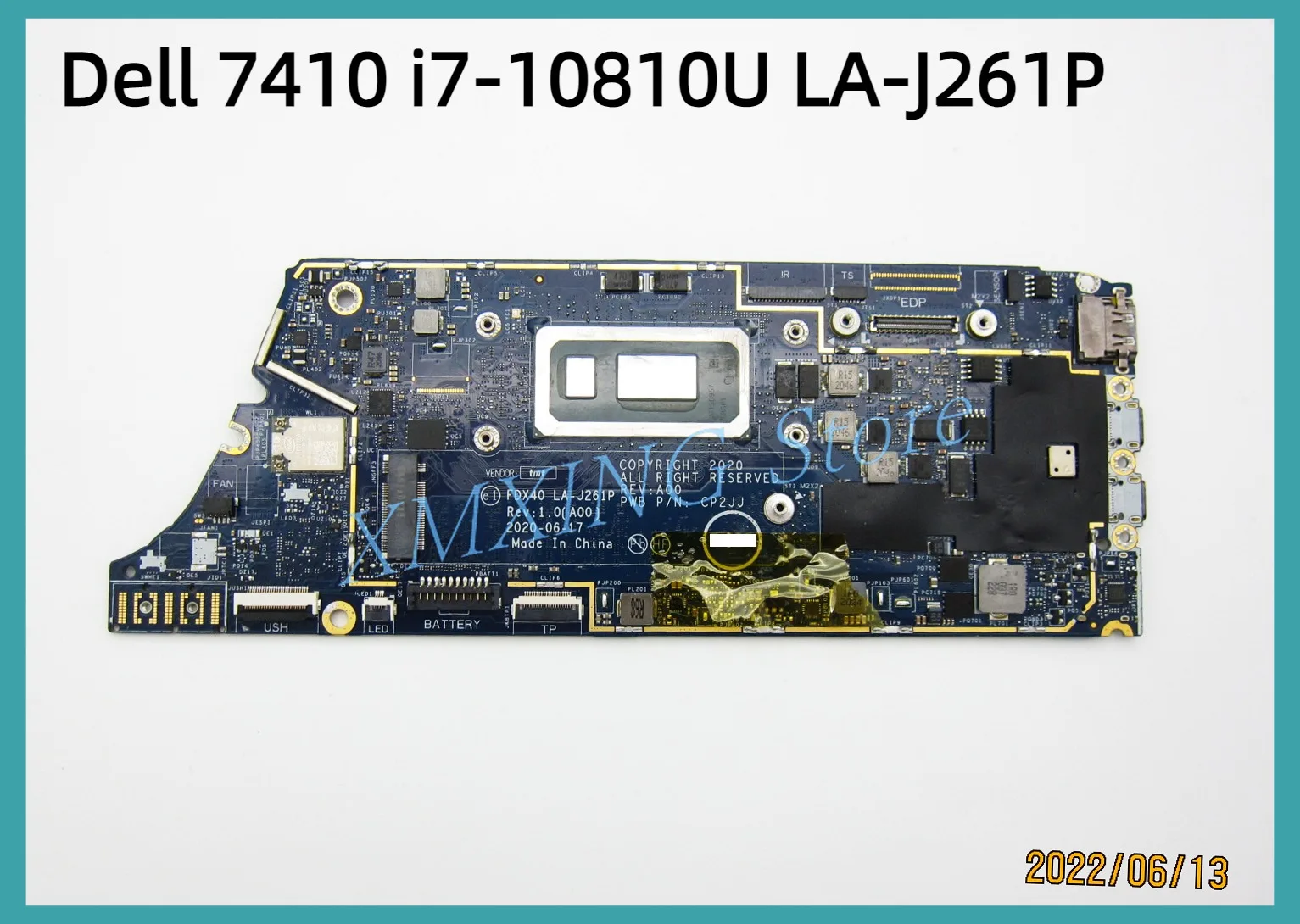 Материнская плата FULCOL для ноутбука DELL Latitude 7410, ЦП I7-10810U, центральный процессор LA-J261P 0RCDY9 RCDY9, протестирована на 100%
Материнская плата FULCOL для ноутбука DELL Latitude 7410, ЦП I7-10810U, центральный процессор LA-J261P 0RCDY9 RCDY9, протестирована на 100%
