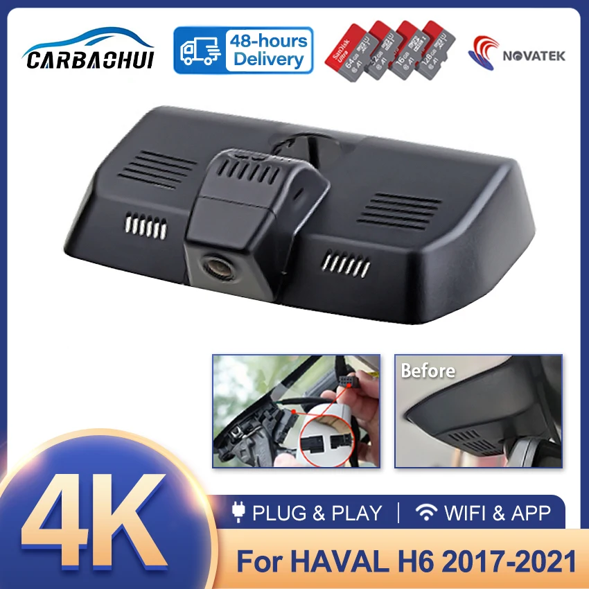 Car DVR Plug and play Dash Cam Camera 4K 2160P Video Recorder UHD Night vision For HAVAL H6 2017-2021 2022 Dashcam USB Port
Car DVR Plug and play Dash Cam Camera 4K 2160P Video Recorder UHD Night vision For HAVAL H6 2017-2021 2022 Dashcam USB Port