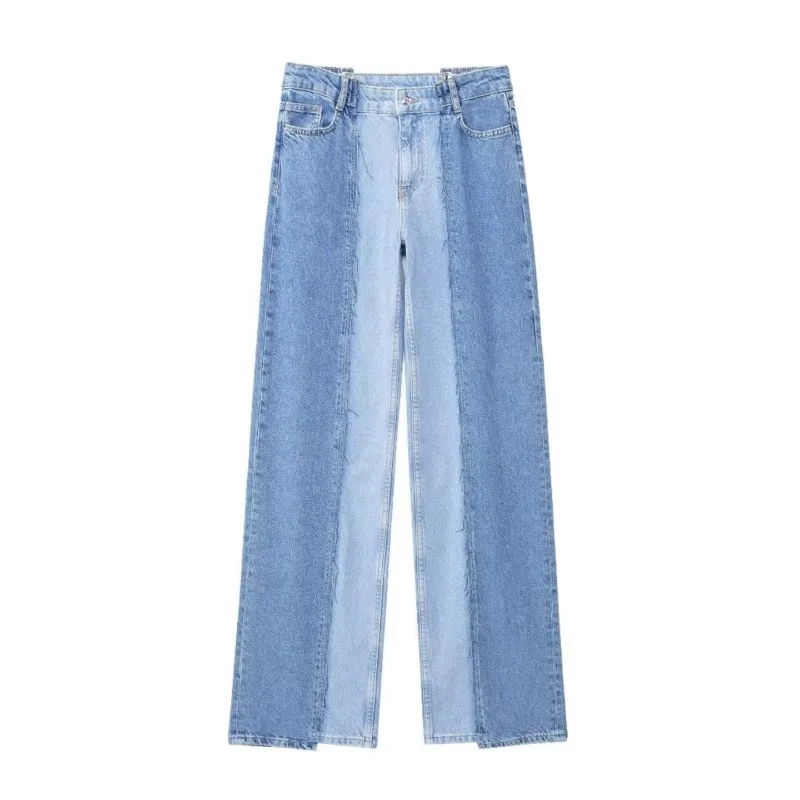 Patchwork Pant Women Summer High Waisted Straight Leg Jeans Woman Pockets Button Zipper Decoration High Street Casual Pants
Patchwork Pant Women Summer High Waisted Straight Leg Jeans Woman Pockets Button Zipper Decoration High Street Casual Pants