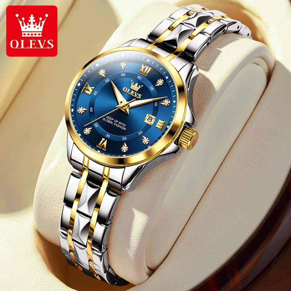 

Business Women Quartz Watches Luxury Brand Date 30M Water Resistance Diamond Roman Scales Classic Fashion Wrist Watch for Ladies