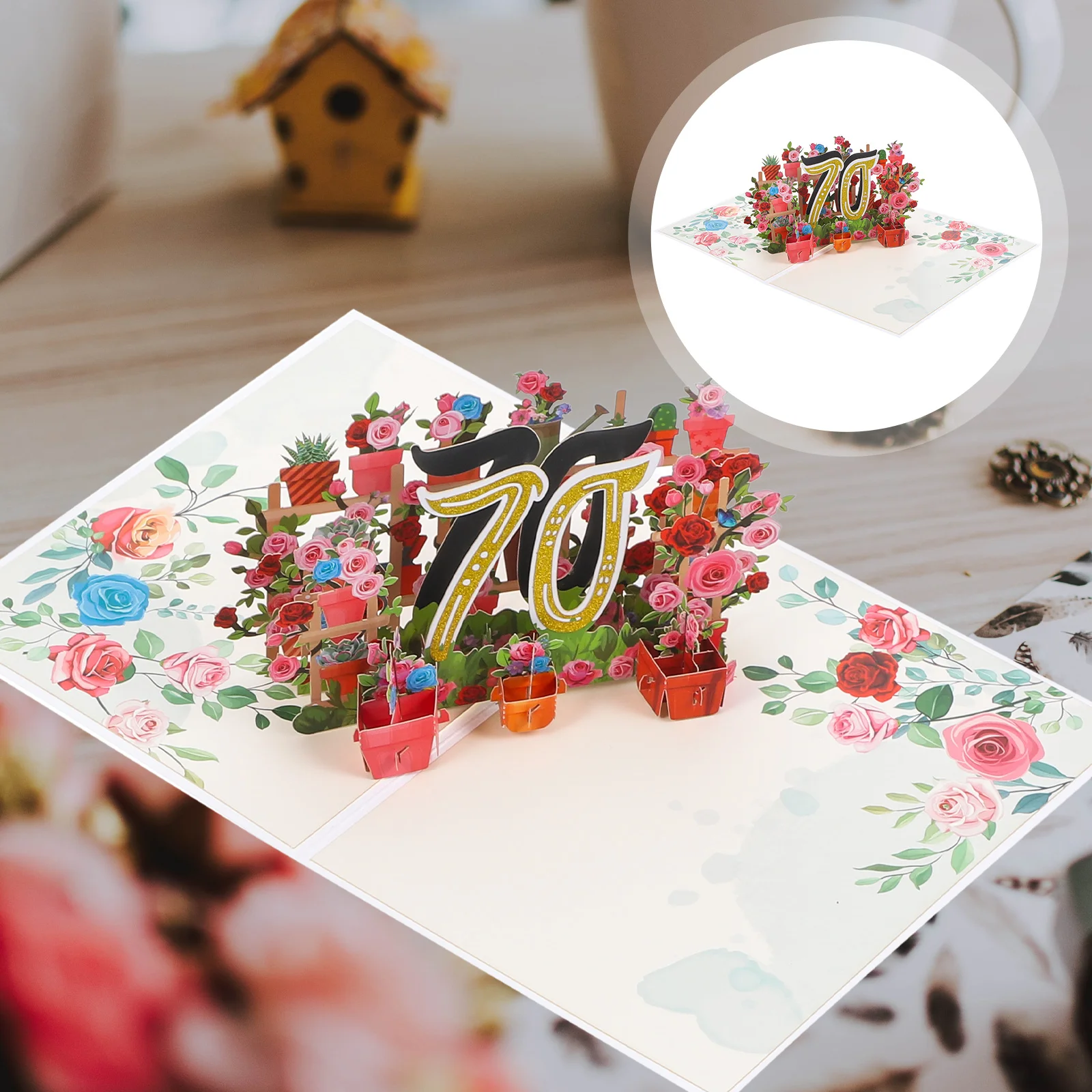 Creative Pop-up Greeting Card 70th Anniversary Gift Card Flower Card For Birthday Celebration Party
Creative Pop-up Greeting Card 70th Anniversary Gift Card Flower Card For Birthday Celebration Party