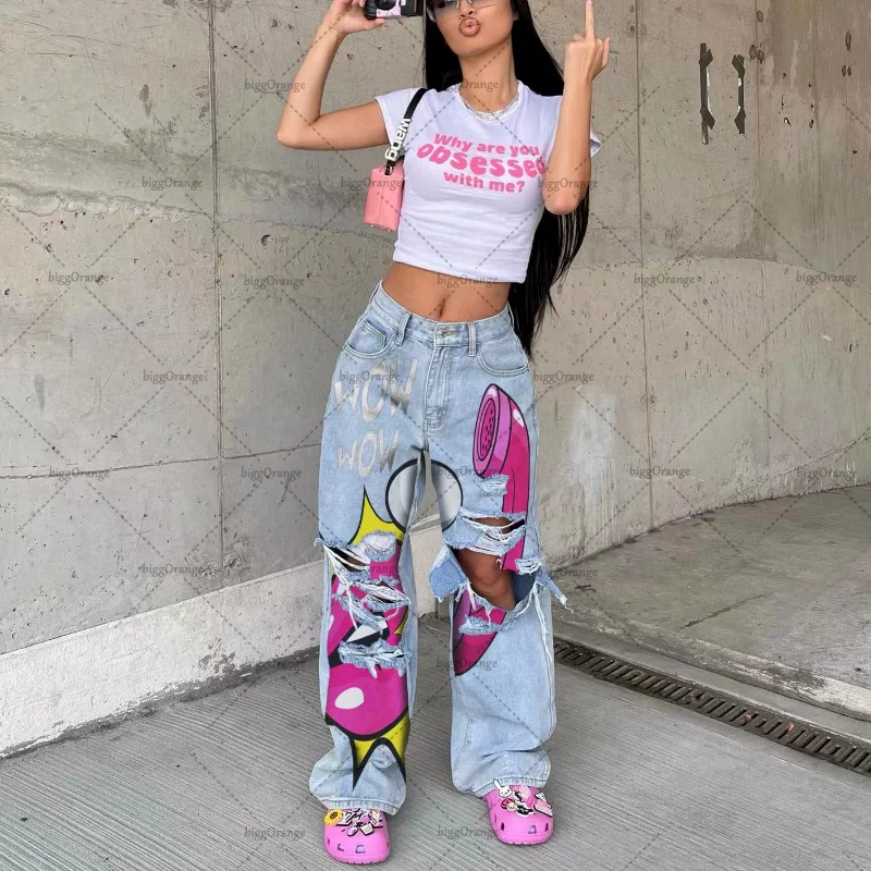 American Gothic Ripped Anime Oversized High Waist Jeans Women's Y2K Street Harajuku Zipper Loose Straight Wide Leg Pants Men's
American Gothic Ripped Anime Oversized High Waist Jeans Women's Y2K Street Harajuku Zipper Loose Straight Wide Leg Pants Men's
