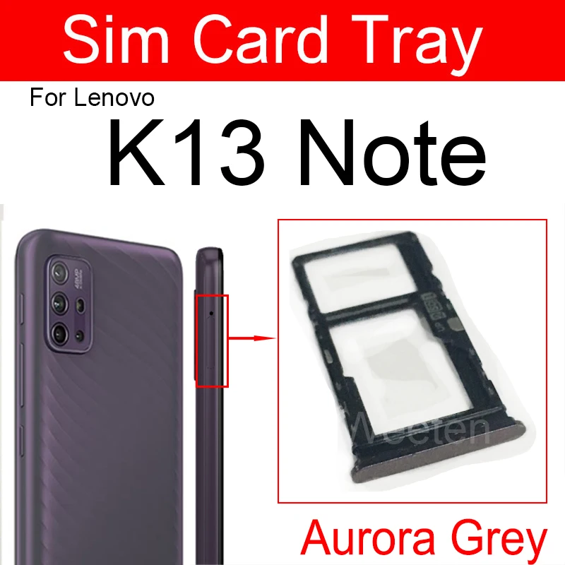 SIM Card Tray For Lenovo K13 Note K13Note PAMS0008RU Sim Card Slot Adapter Card Tray Holder Replacement Parts
SIM Card Tray For Lenovo K13 Note K13Note PAMS0008RU Sim Card Slot Adapter Card Tray Holder Replacement Parts