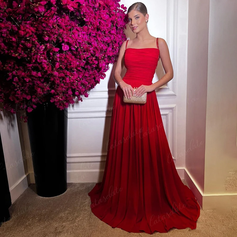 Catasdate Red Evening Dress A Line Tulle Party Dress with Straps Luxury Dress for Gala Party 2024 Shiny Celebrity Dress vestidos
Catasdate Red Evening Dress A Line Tulle Party Dress with Straps Luxury Dress for Gala Party 2024 Shiny Celebrity Dress vestidos
