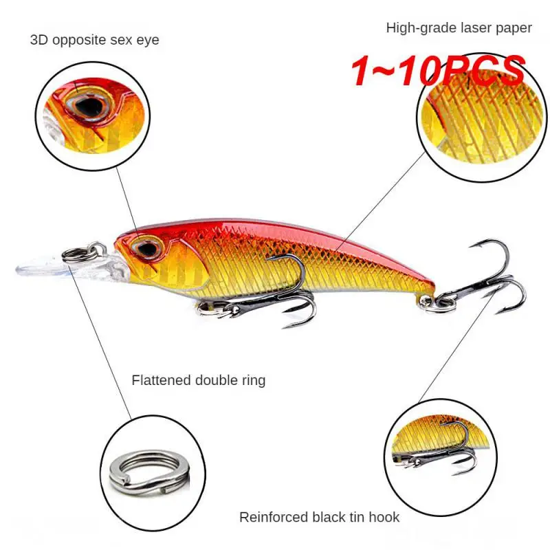 

1~10PCS HOT NEW Sinking Minnow Fishing Lure Jerkbait Wobbler 45mm 4.6g Freshwater Bass Trout Fishing Lure Hard Bait