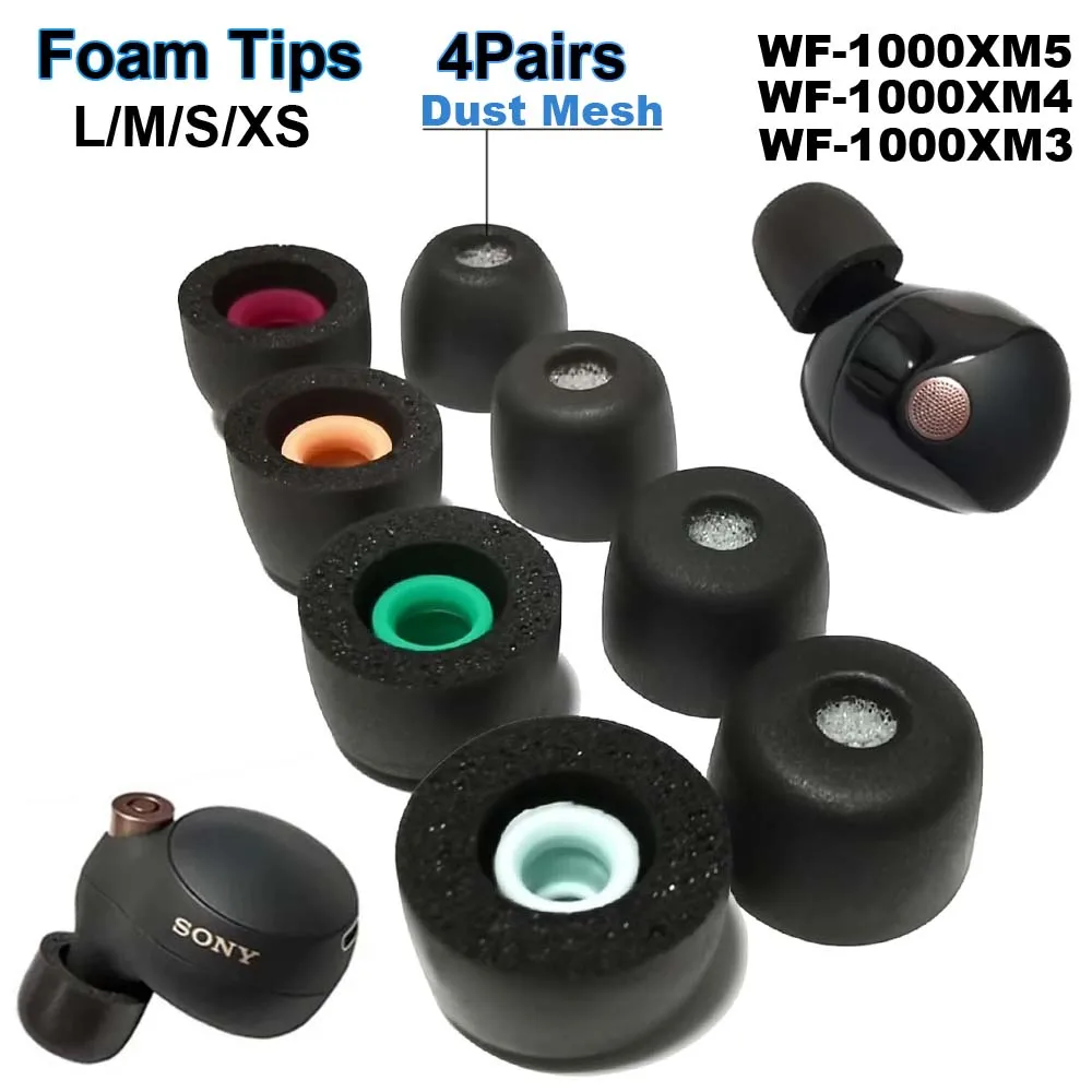 Replacement Memory Foam Ear Tips Cushion Earbuds For Sony WF-1000XM5 WF-1000XM4 WF-1000XM3 Eartips Anti Slip Earphone Earplugs Replacement Memory Foam Ear Tips Cushion Earbuds For Sony WF-1000XM5 WF-1000XM4 WF-1000XM3 Eartips Anti Slip Earphone Earplugs