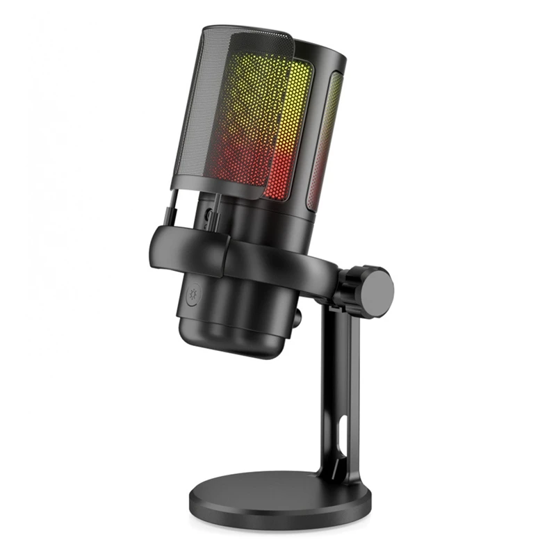 Игровой микрофон RGB, USB микрофон для ПК для потоковой передачи, подкастов, записи, прочный конденсаторный настольный микрофон для компьютера для Mac/PS4/PS5 
Игровой микрофон RGB, USB микрофон для ПК для потоковой передачи, подкастов, записи, прочный конденсаторный настольный микрофон для компьютера для Mac/PS4/PS5