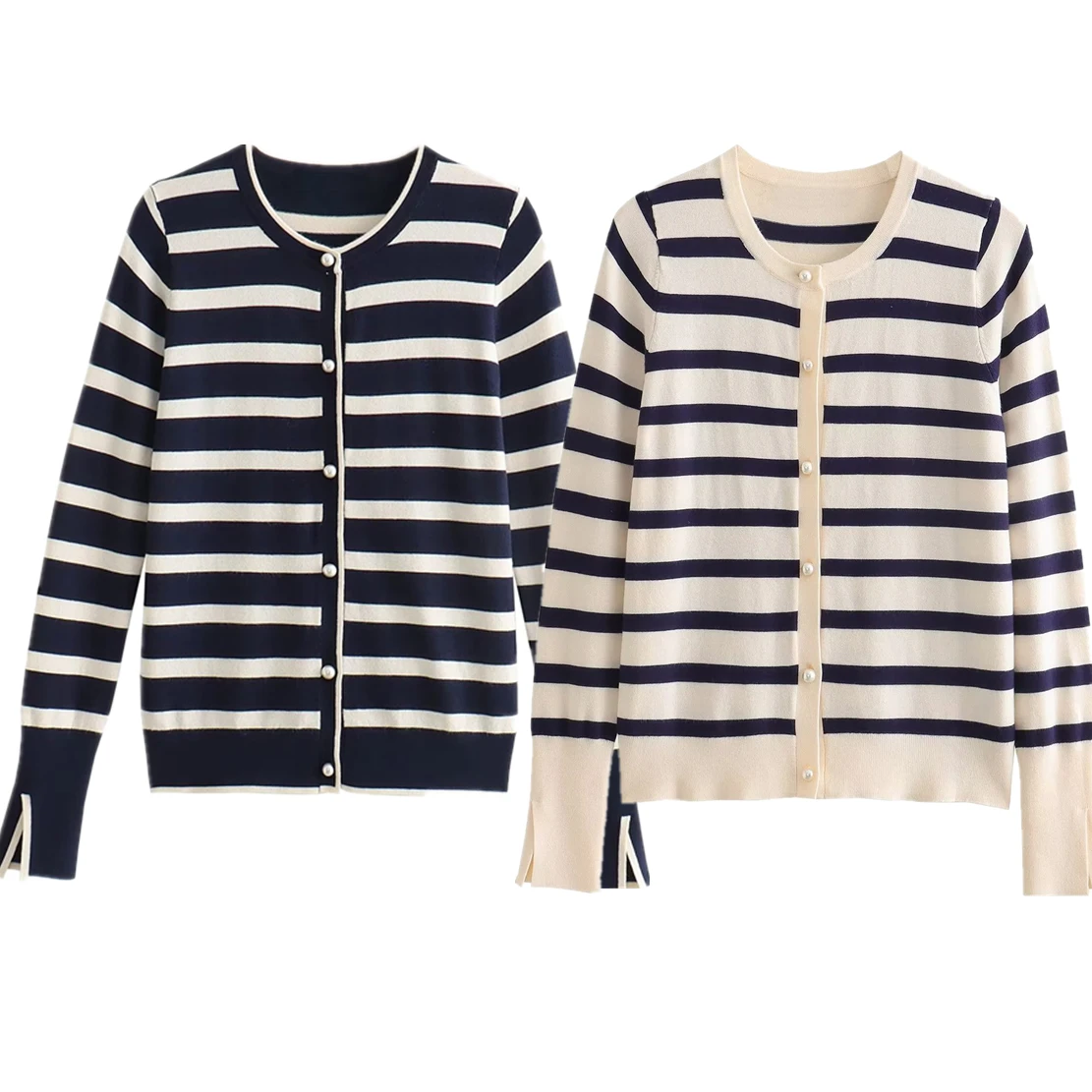 Jenny&Dave French Simple Single-breasted Knitted Jacket Sweater Women Top Autumn New Elegant Striped Fashion Knitted Cardigan
Jenny&Dave French Simple Single-breasted Knitted Jacket Sweater Women Top Autumn New Elegant Striped Fashion Knitted Cardigan
