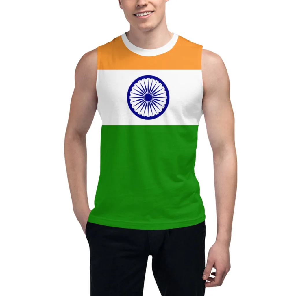 Sleeveless T-shirt India Flag 3D Men's Boys Tshirt Gyms Tank Tops Fitness Joggers Basketball Training Vest
Sleeveless T-shirt India Flag 3D Men's Boys Tshirt Gyms Tank Tops Fitness Joggers Basketball Training Vest