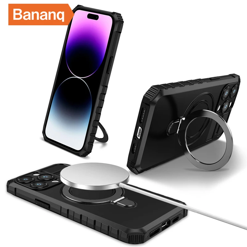 Bananq For Magsafe Stand Phone Case For iPhone 15 14 Plus 13 12 11 Pro Max Magnetic Ring Kickstand Cover 
Bananq For Magsafe Stand Phone Case For iPhone 15 14 Plus 13 12 11 Pro Max Magnetic Ring Kickstand Cover