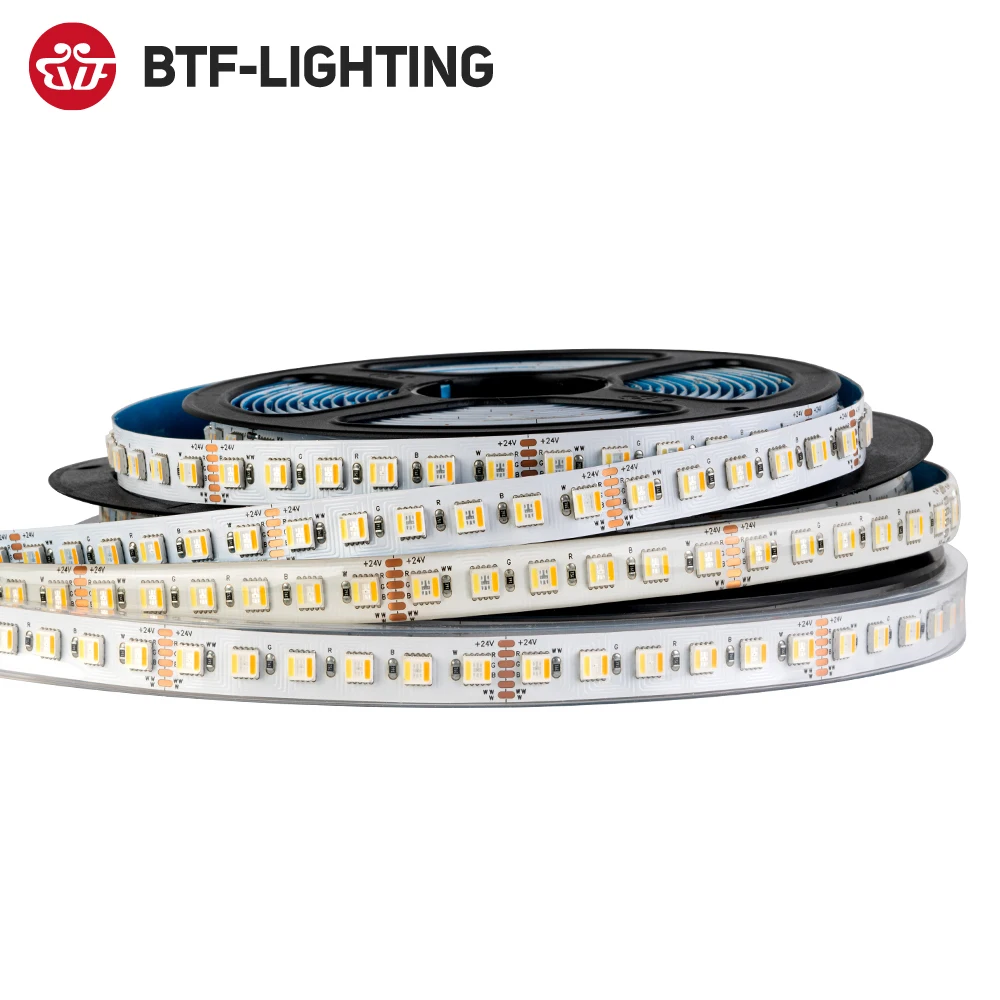 

24V 5050 RGBCCT 5 in 1 LED Light 5m 96 Leds/m 6pin RGBW RGBCW RGBWW RGB WW CW 2700K-6500K Strip Lights White PCB Tape IP30 65 67