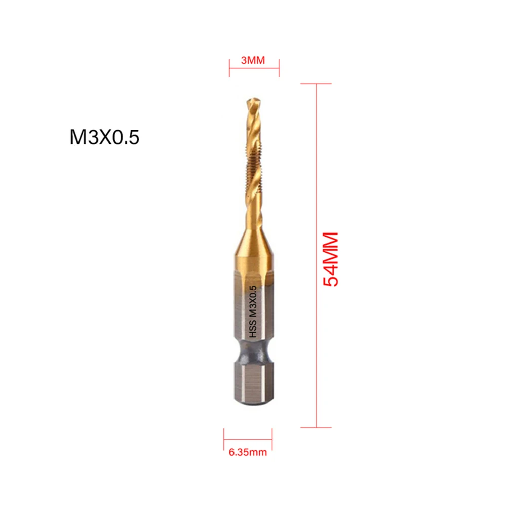 1pcs Titanium Plated Tap Drill Bit Hex Shank Threaded Machine Compound Tap M3-M10 Bit For Hand Drill Bench Drill Tool Parts
1pcs Titanium Plated Tap Drill Bit Hex Shank Threaded Machine Compound Tap M3-M10 Bit For Hand Drill Bench Drill Tool Parts