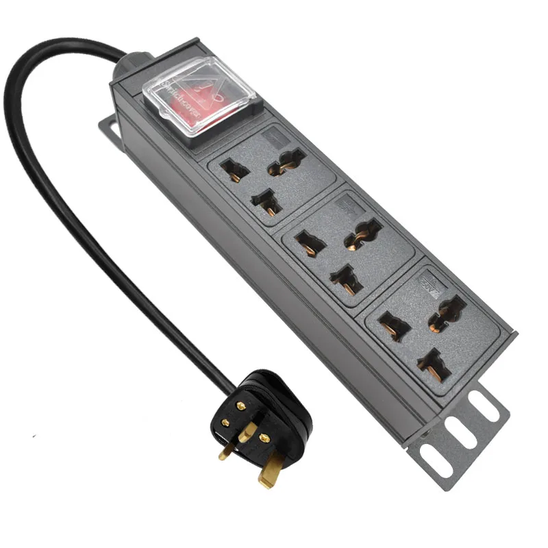 

Power Strip 1U 3 Unit PDU Network Cabinet Rack Aluminum alloy Lightning protection module Universal Socket 16A 3500W