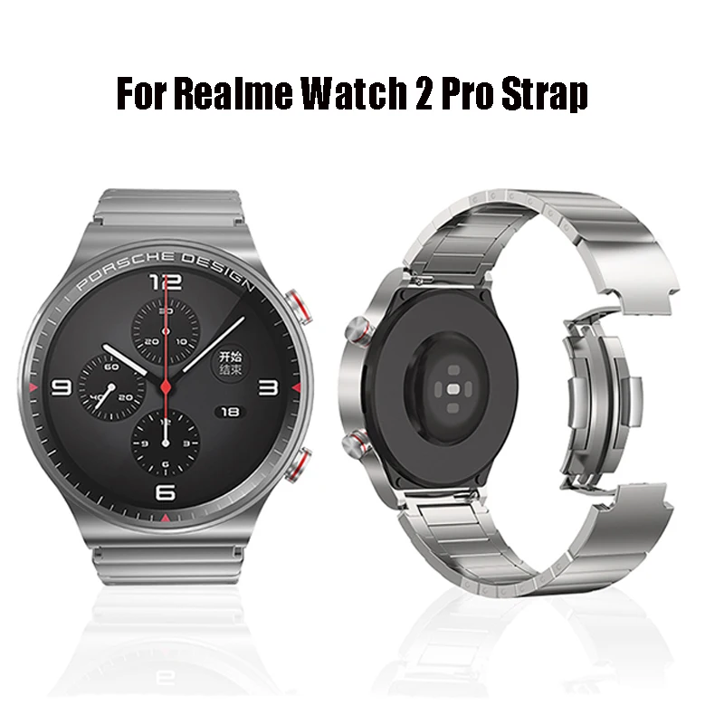 

Оригинальный металлический ремешок Porsche Для Realme Watch 2 Pro, ремешок для смарт-часов, Ремешки для наручных часов Realme Watch S Pro Correa, аксессуары для часов 22 мм