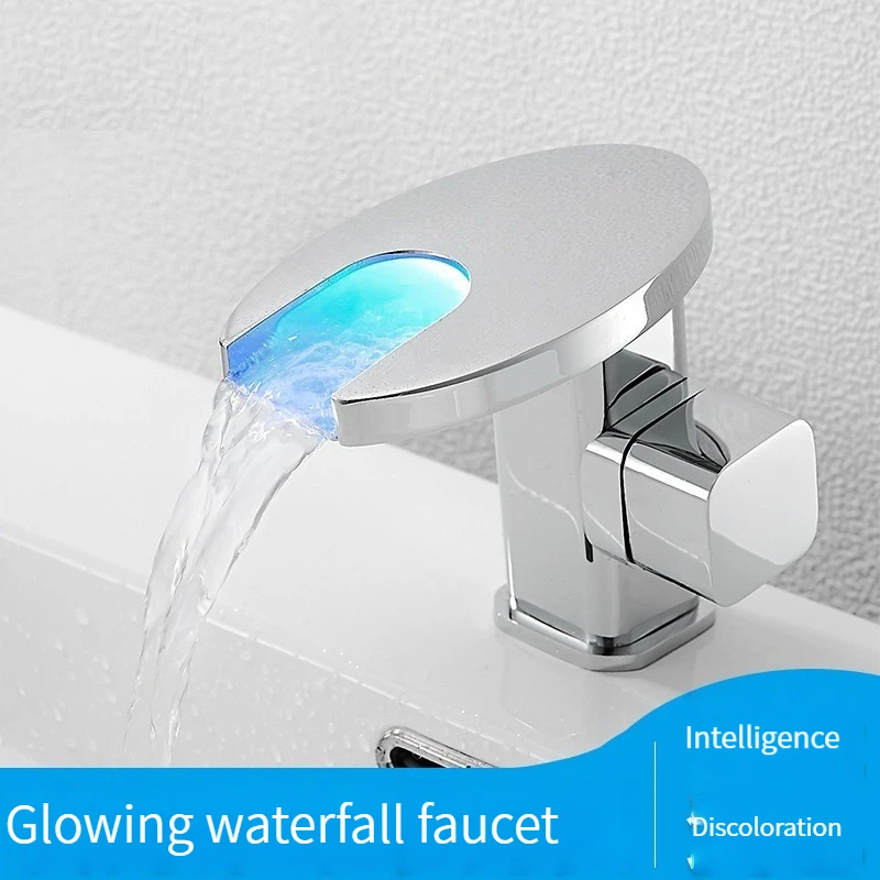 Basin Faucets Black/White Waterfall LED Brass Bathroom Mixing Faucet Basin Sink Taps With Water Temperature Change Color Faucet
Basin Faucets Black/White Waterfall LED Brass Bathroom Mixing Faucet Basin Sink Taps With Water Temperature Change Color Faucet