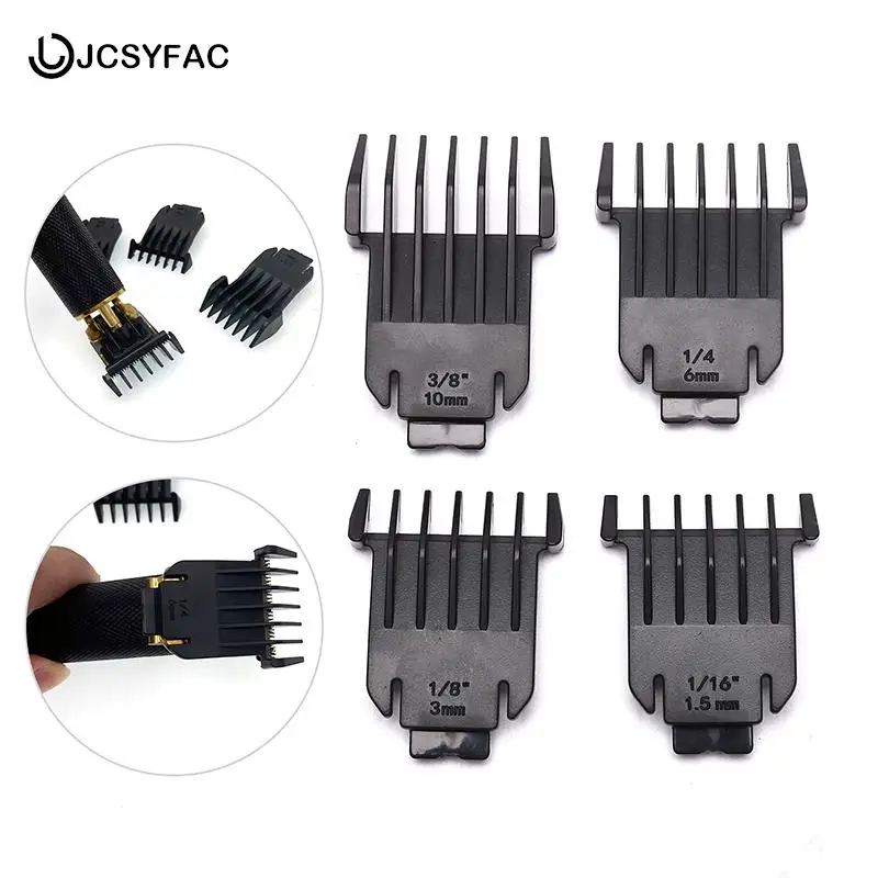 

4pcs/set 1.5mm/3mm/6mm/10mm Limit Calipers Trimmer Guards T9 Universal Hair Clipper Limit Comb Guide Sets Hairdressing Tools