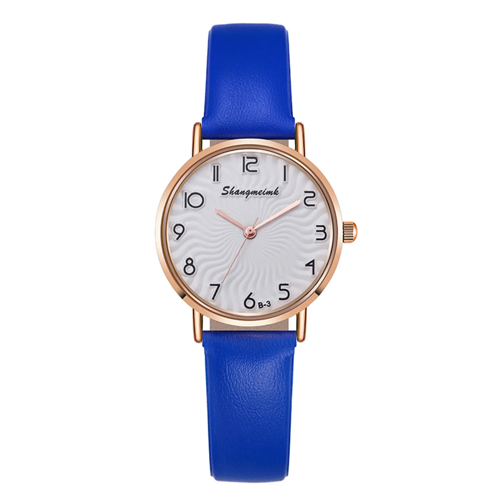 

Women‘S Simple Watch Casual Fashion Multi-Color Round Dial Arabic Numeral Scale Watch Leather Strap Quartz Wristwatch