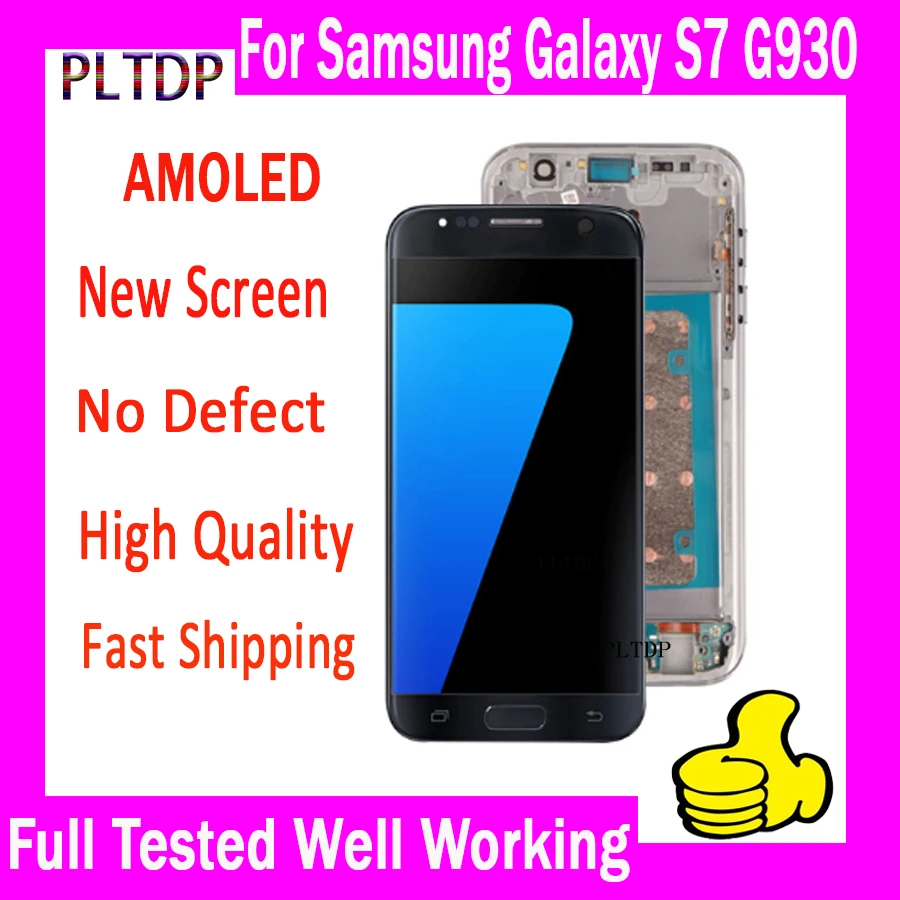 High Quality AMOLED 5.1'' LCD Replacement For SAMSUNG Galaxy S7 Display G930 G930F Touch Screen Digitizer Assembly With Frame
High Quality AMOLED 5.1'' LCD Replacement For SAMSUNG Galaxy S7 Display G930 G930F Touch Screen Digitizer Assembly With Frame