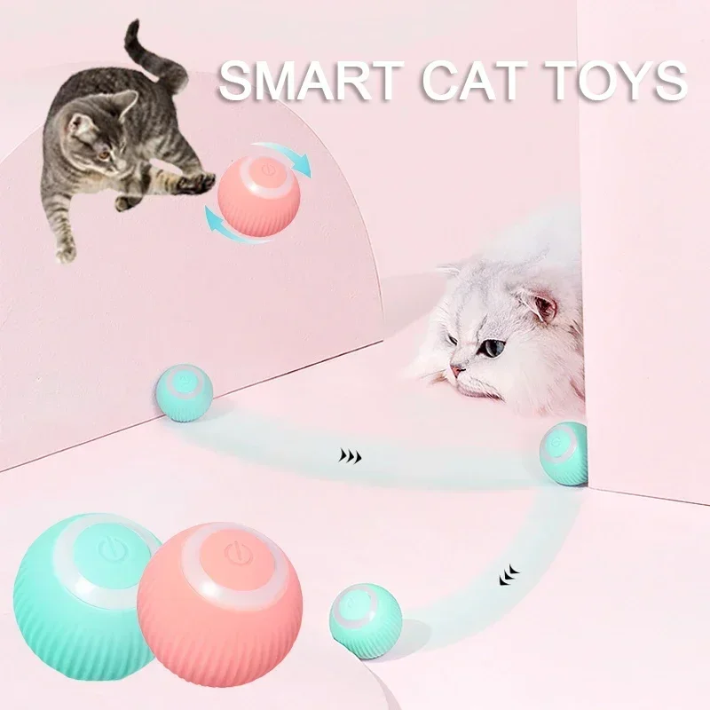 

Автоматические игрушки для котят, домашних животных, интерактивные электрические аксессуары, кошка, кошка, умный шар, вращающийся щенок