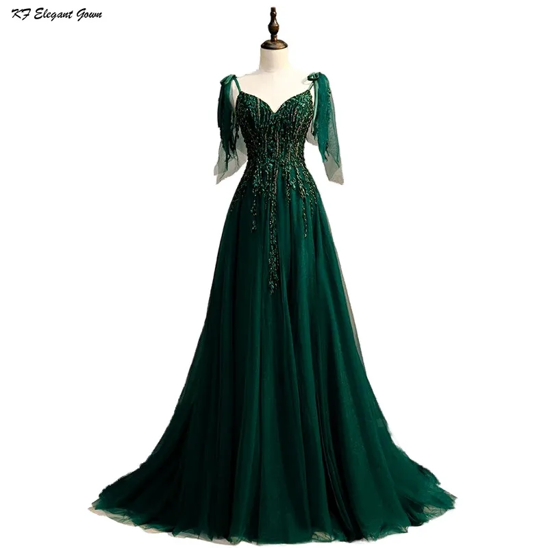 KF Elegant Temperament Sexy Mesh V-neck Small Trailing Party Women's Dress Tighten The Waist Backless Evening Ceremonial Dress
KF Elegant Temperament Sexy Mesh V-neck Small Trailing Party Women's Dress Tighten The Waist Backless Evening Ceremonial Dress