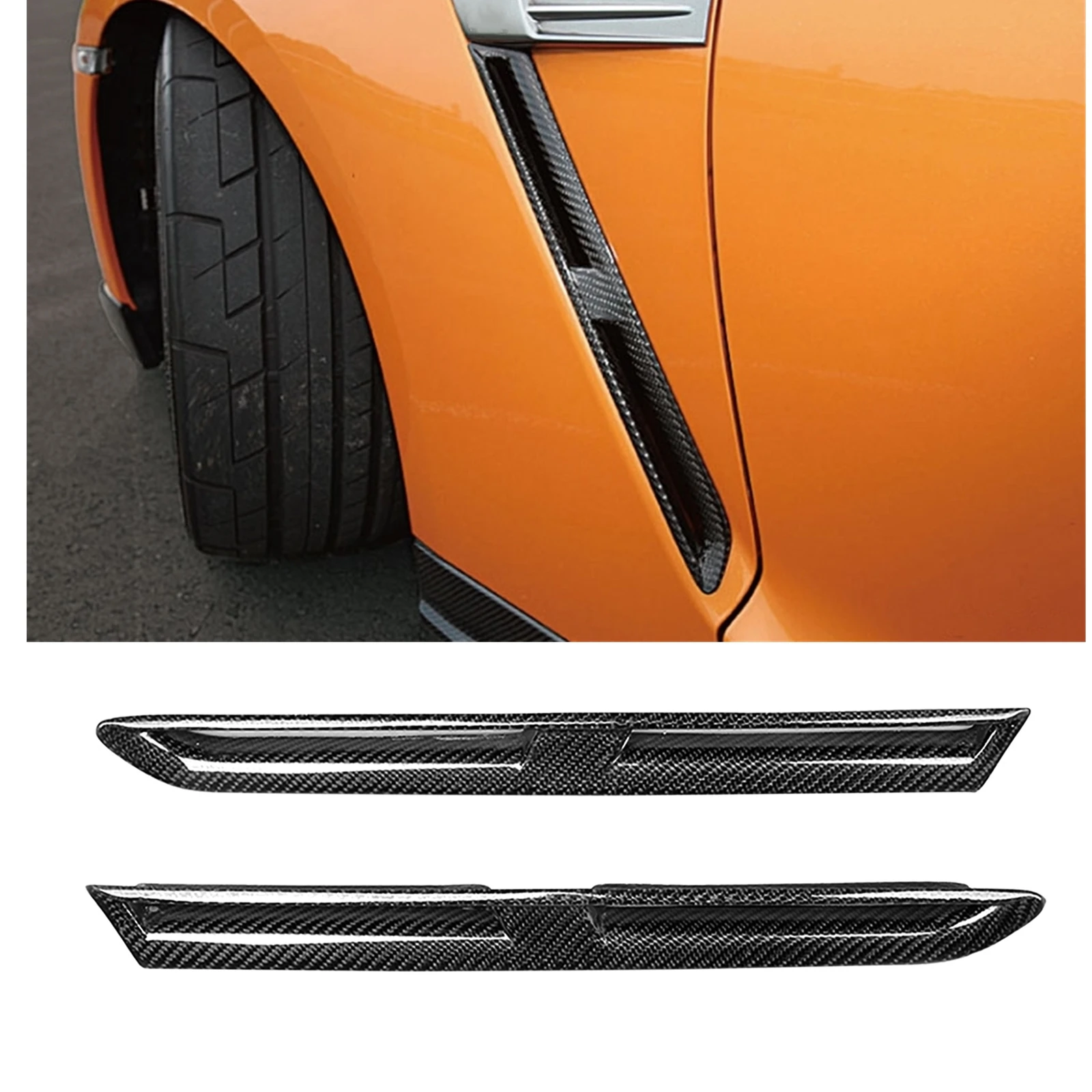 2PCS Front Fender Air Vent Side Trim Duct Outlet Spoiler Strip Splitter Canard Lip For Nissan GTR R35 2009-2016
2PCS Front Fender Air Vent Side Trim Duct Outlet Spoiler Strip Splitter Canard Lip For Nissan GTR R35 2009-2016
