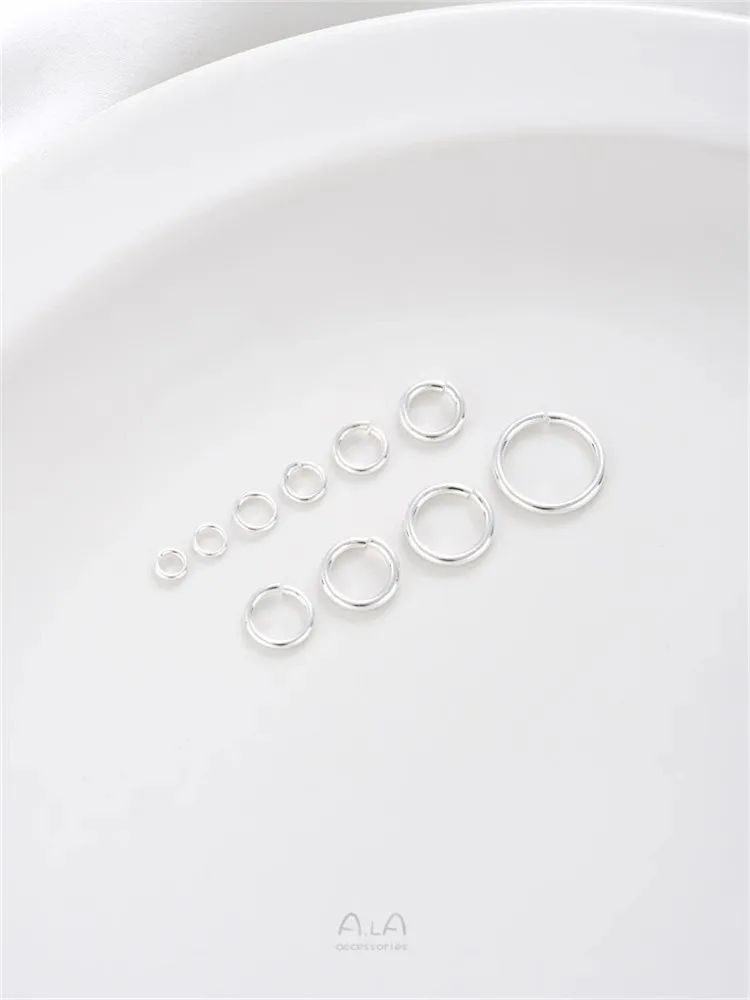 

Толстое серебряное Открытое кольцо с медным покрытием 925 пробы, ручная работа, одиночное кольцо, соединительное кольцо, DIY браслет, серьги, ювелирный материал